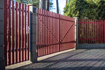 Private territory protection red fence