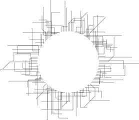 Radial Tech Elements Circular Burst of Rays / Spark