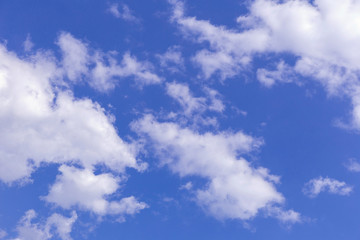 Blue sky and white clouds, rain clouds on sunny summer or spring day.