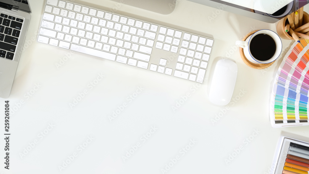Canvas Prints top view graphic designer workspace