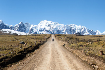 Motorcycle into the Mountains