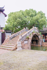Fototapeta na wymiar Ancient Puqing Bridge Jinxi， China built 1733 AC