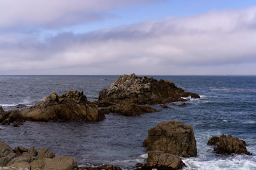 Fototapeta na wymiar sea and rocks, california central coast