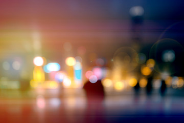 Abstract colorful circular bokeh with city background