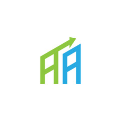 Obraz premium initial letter logo with growing arrows