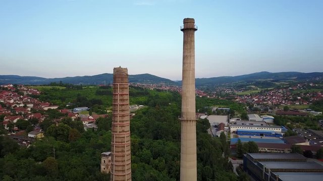 Old Factory Chimneys Old Factory Chimneys, Zastava Energetika, Kragujevac, Serbia 