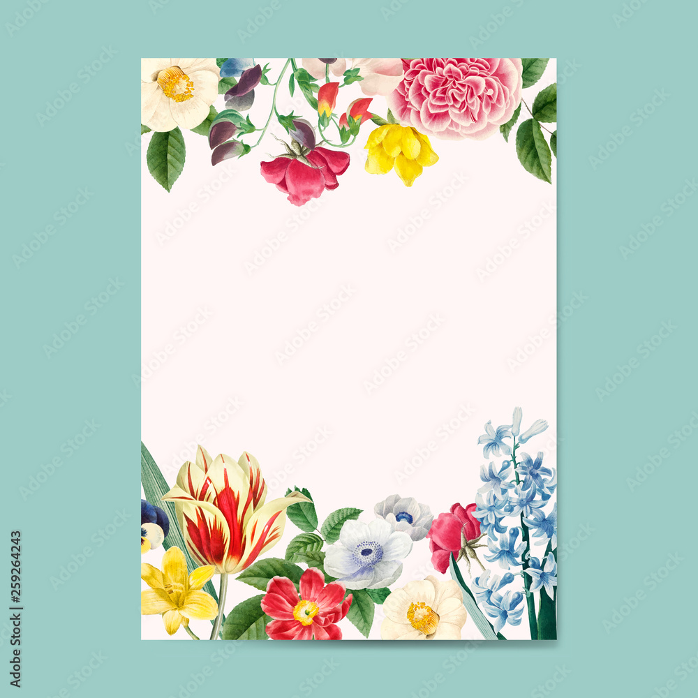 Poster blank floral invitation copy space