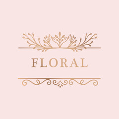 Floral gold frame background