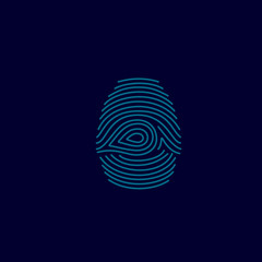 Fingerprint isolated on blue backgroud