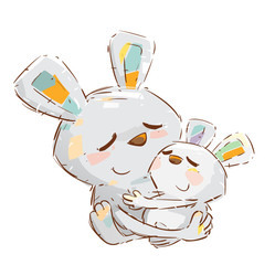 Mother and Baby Rabbit