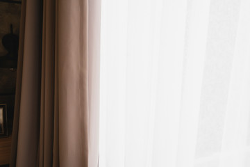 Fototapeta premium white curtain house design concept