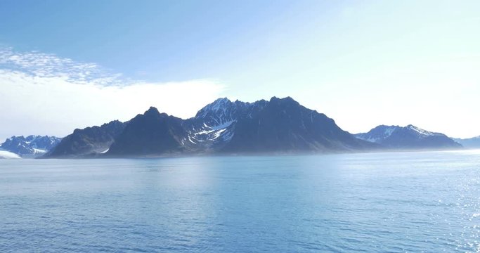 Norway Sea and Mountains  Beautiful long shot of Norway Sea and Mountains 