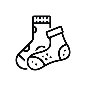 Black Line Icon For Mismatch Socks