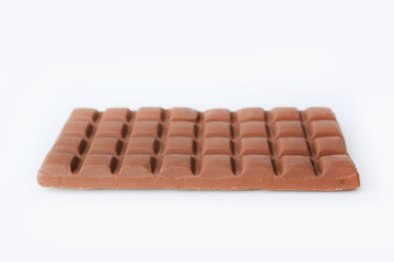 Chocolate bar isolated over white background.