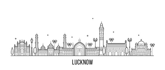 Lucknow skyline Uttar Pradesh India city vector