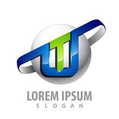 Technology sphere initial TU letter concept design. Symbol graphic template element vector