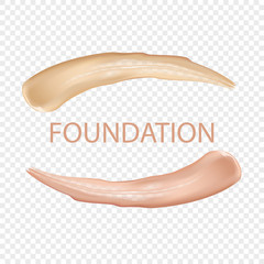 Foundation smear texture, close up tone cream on transparert background for cosmetic use in 3d illustration