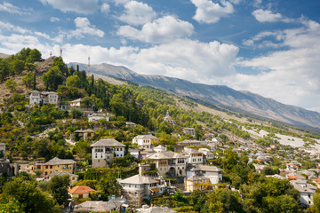 Gjirokastra, Albania. Buildings and fortress