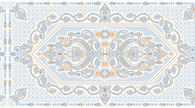 Seamless traditional indian textile fabric border
