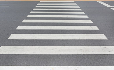 Close-up Zebra pedestrian crossing.