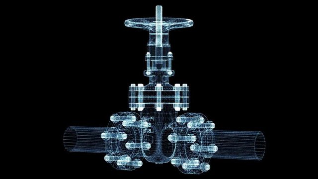 Industrial valve. 3d illustration video