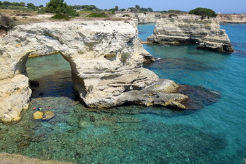 Naklejka premium Coastline in Salento, Italy