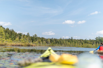 a kayak with a great view of an Adirondack lake