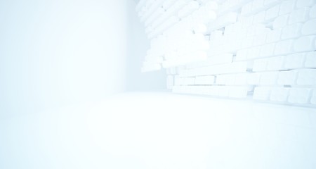 White smooth abstract architectural background. 3D illustration and rendering