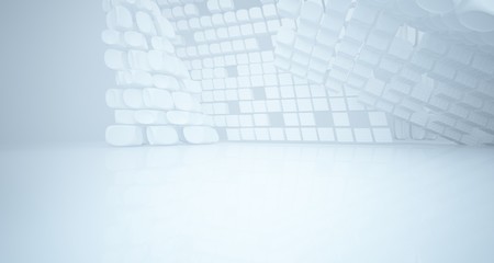 White smooth abstract architectural background. 3D illustration and rendering
