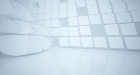 White smooth abstract architectural background. 3D illustration and rendering