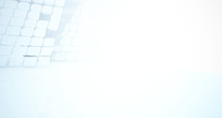 White smooth abstract architectural background. 3D illustration and rendering