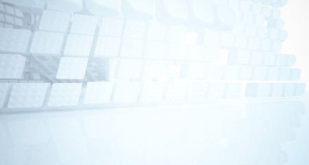 White smooth abstract architectural background. 3D illustration and rendering