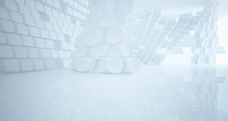 Obraz premium White smooth abstract architectural background. 3D illustration and rendering