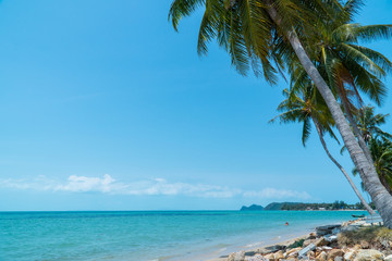View of seascape in thailand beach with the bright day on summer season.