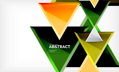 Flying triangles compostion geometric background