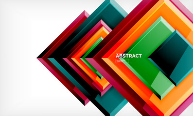 Square abstract background, glossy geometric design