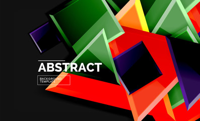 Obraz premium Glossy squares and triangles geometric backgrounds