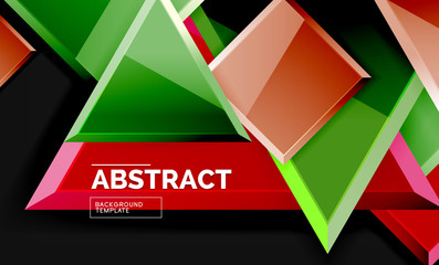 Glossy squares and triangles geometric backgrounds