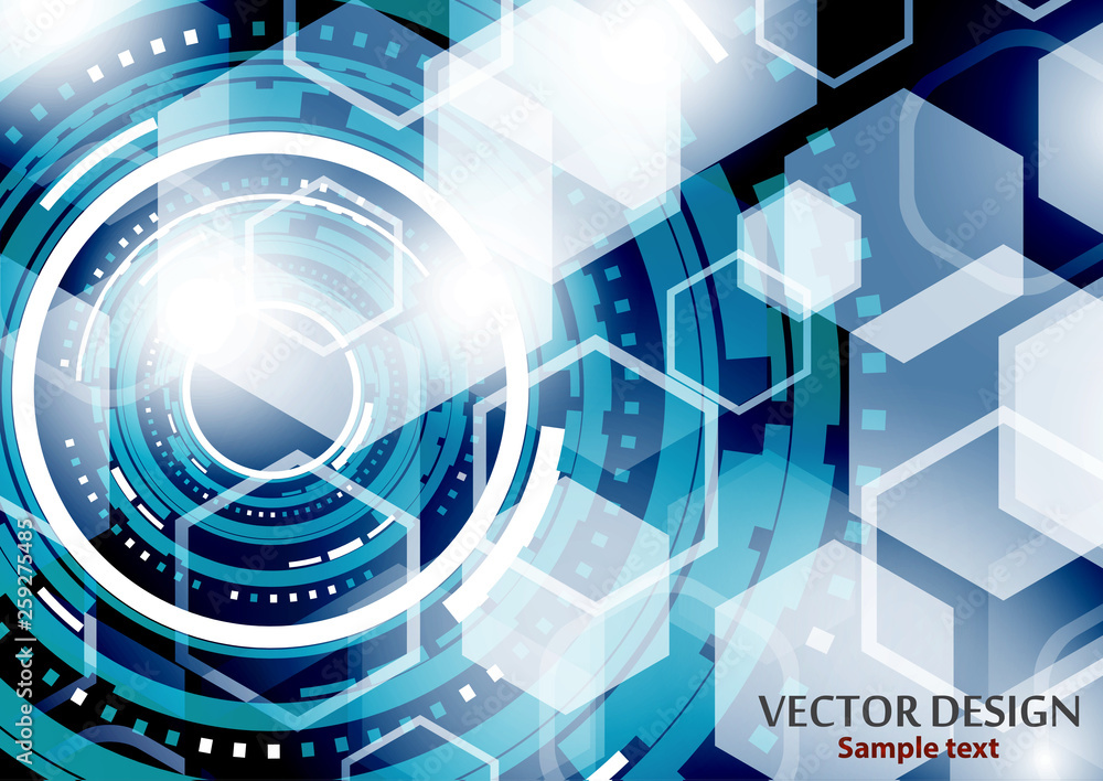 Poster abstract future technology business background with hexagon pattern, shine and place for your conten