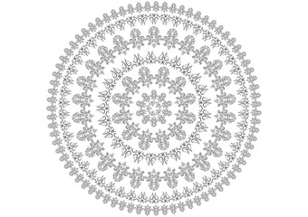 Vector white background of a round pattern in the form of a mandala.