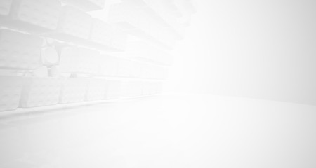 Fototapeta premium White smooth abstract architectural background. 3D illustration and rendering
