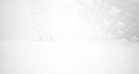 White smooth abstract architectural background. 3D illustration and rendering