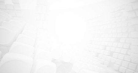 White smooth abstract architectural background. 3D illustration and rendering