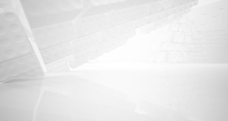 White smooth abstract architectural background. 3D illustration and rendering