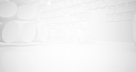 White smooth abstract architectural background. 3D illustration and rendering