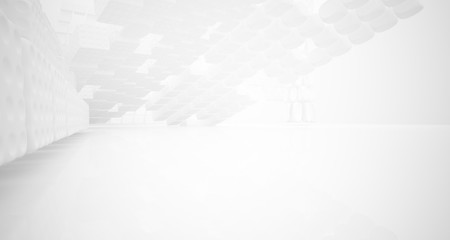 White smooth abstract architectural background. 3D illustration and rendering
