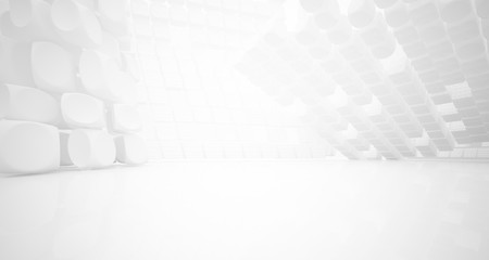 White smooth abstract architectural background. 3D illustration and rendering