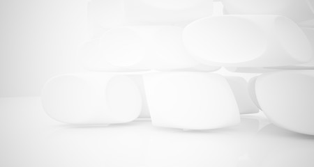 White smooth abstract architectural background. 3D illustration and rendering