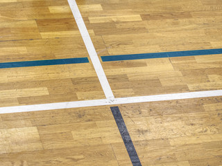 Black and white lines in play court.