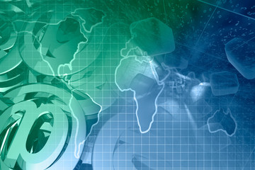 Obraz premium Mail signs and map